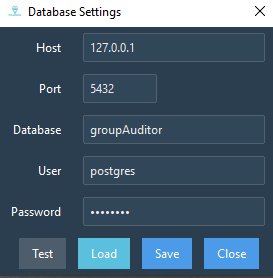 Database Settings Screen